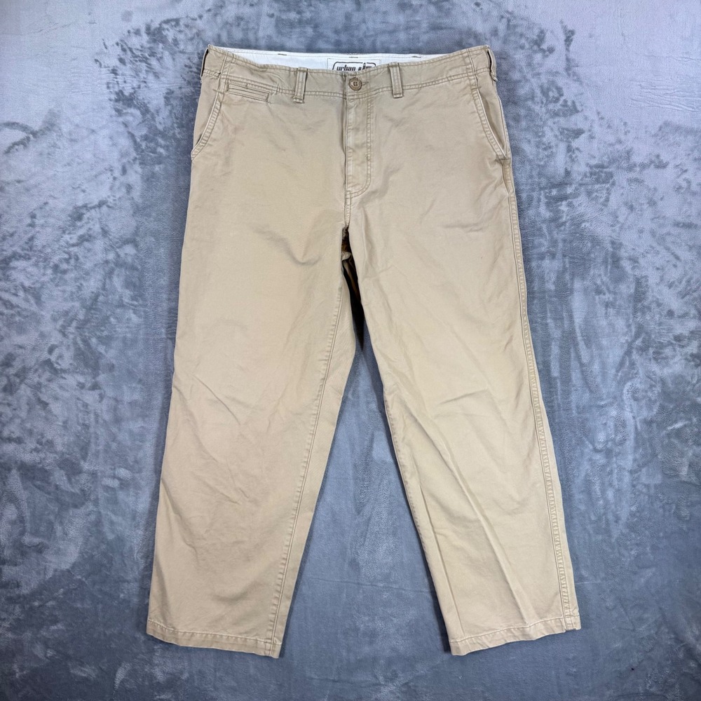 Urban Pipeline Straight Chino Pants Men's Size 38x32 Khaki Cotton
